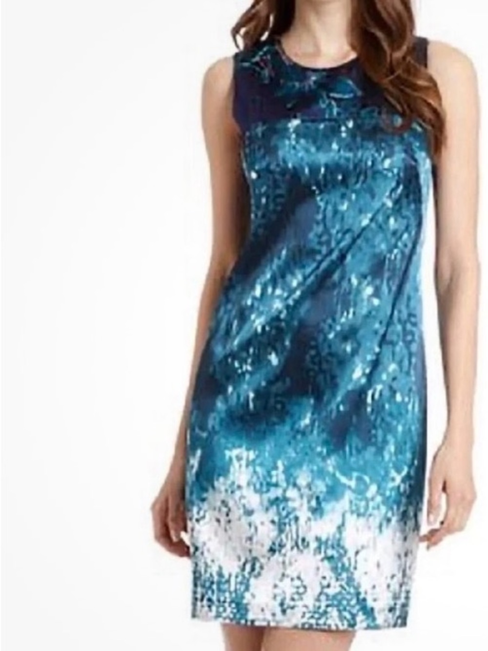 tahari blue dress T | Dresses | T Tahari Size 4 Demitra Sheath Sleeveless Zip Lined Zenith Elie tahari